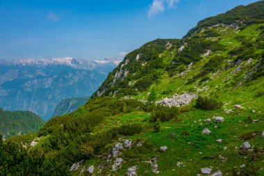 Triglav ulusal parkı Slovenya 'nın Vogel Dağı' ndan izlendi