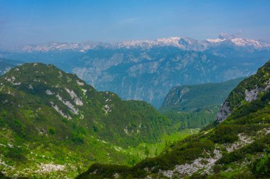 Triglav ulusal parkı Slovenya 'nın Vogel Dağı' ndan izlendi