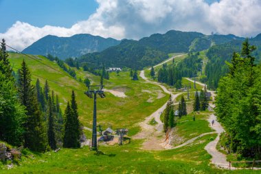 Triglav ulusal parkı Slovenya 'nın Vogel Dağı' ndan izlendi