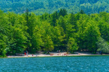 Slovenya 'daki Bohinj gölünde yaz günü