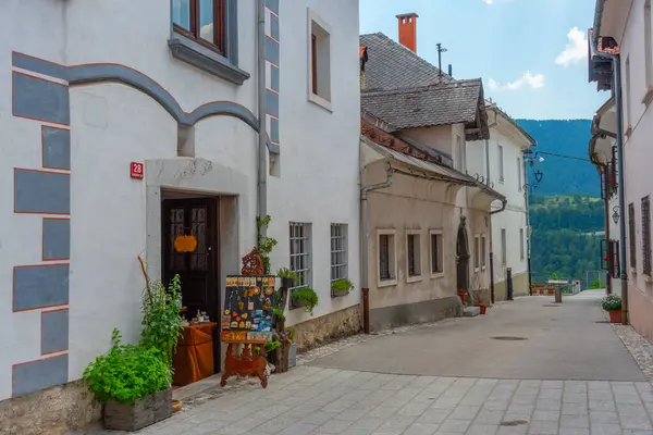 Slovenya 'nın Radovljica kentinde tarihi bir cadde