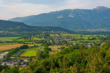 Slovenya 'nın kırsal kesiminin havadan görünüşü