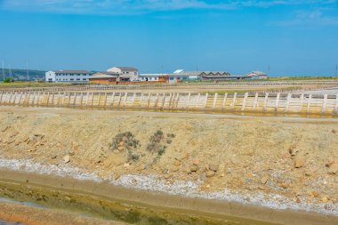 Slovenya 'daki Secovje Saltpans Doğa Parkı manzarası