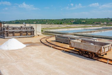 Industrial facilities at the Secovje Saltpans Nature Park in Slovenia clipart