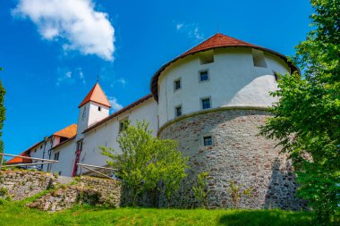 Slovenya 'daki Turjak şatosunun avlusu