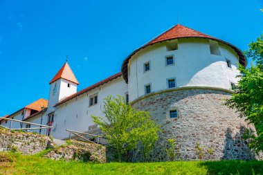 Slovenya 'daki Turjak şatosunun avlusu