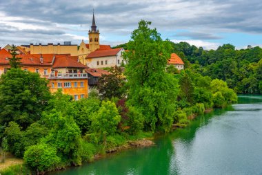 Novo Mesto 'nun Slovenya' daki Panorama manzarası