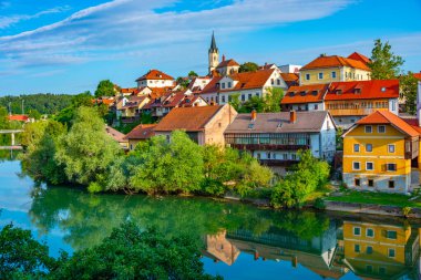Novo Mesto 'nun Slovenya' daki Panorama manzarası