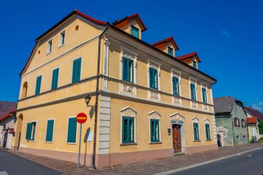 Slovenya 'daki Kostanjevica na Krki' de güneşli bir gün