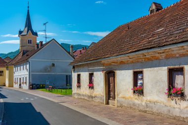 Slovenya 'daki Kostanjevica na Krki' de güneşli bir gün