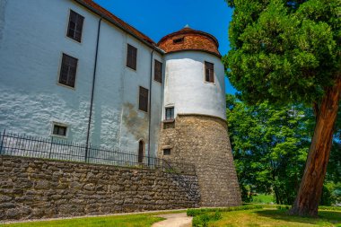 Slovenya 'daki Sevnica kalesinin manzarası
