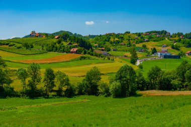 Güneşli bir günde Slovenya kırsalında
