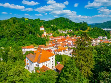 Slovenya 'daki Rogatec köyünün havadan görüntüsü