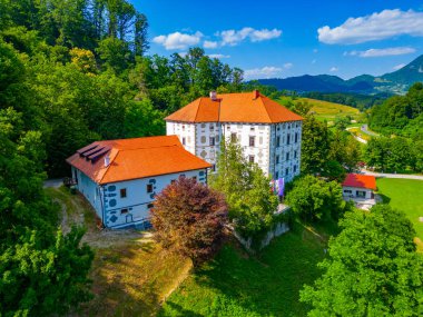 View of Dvorec Strmol Rogatec castle in Slovenia clipart