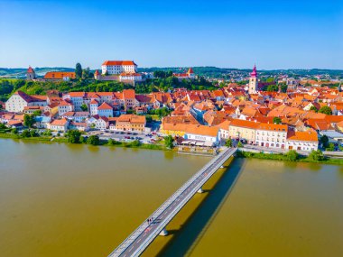 Aerial view of Slovenian town Ptuj clipart