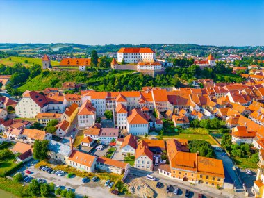 Slovenya 'nın Ptuj kentinin hava manzarası