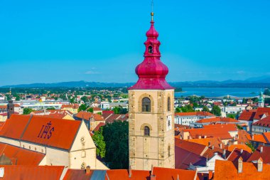 Slovenya 'nın Ptuj kentinin hava manzarası