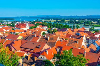 Slovenya 'nın Ptuj kentinin hava manzarası