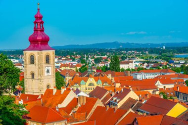 Slovenya 'nın Ptuj kentinin hava manzarası