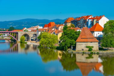 Sloven kenti Maribor 'un Panorama manzarası