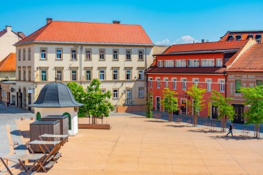 Slovenya 'nın Ptuj kentinde bir meydanda yaz günü