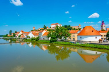 Sloven kenti Ptuj 'un Panorama manzarası