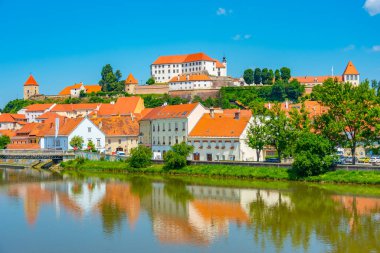 Sloven kenti Ptuj 'un Panorama manzarası