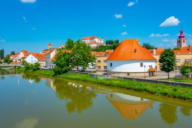 Sloven kenti Ptuj 'un Panorama manzarası