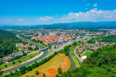 Aerial view of Slovenian town Celje clipart