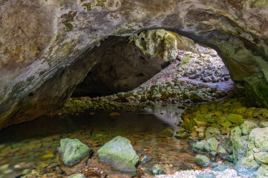 Zeljske jamy Slovenya 'daki Rakov Skocjan doğal parkında mağarada