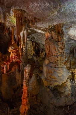 Slovenya 'daki Postojna mağarasında jeolojik oluşumlar