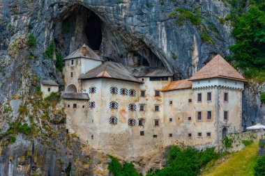 View of Predjama castle in Slovenia