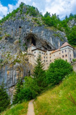 View of Predjama castle in Slovenia