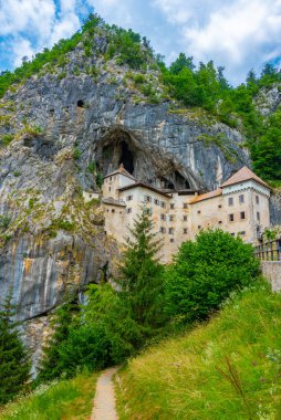 View of Predjama castle in Slovenia