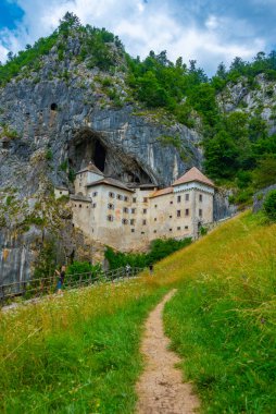 View of Predjama castle in Slovenia