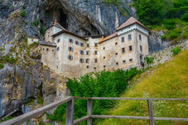 View of Predjama castle in Slovenia