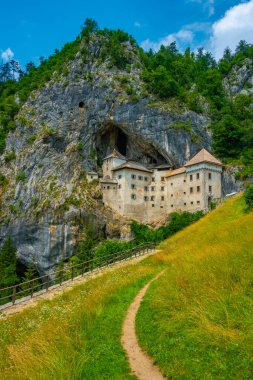 View of Predjama castle in Slovenia