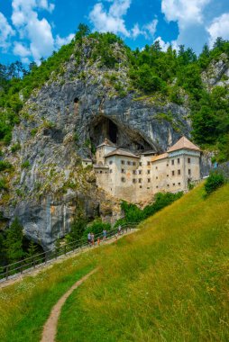 View of Predjama castle in Slovenia
