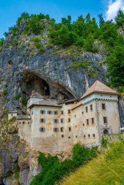 View of Predjama castle in Slovenia
