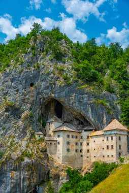 View of Predjama castle in Slovenia