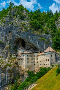 View of Predjama castle in Slovenia