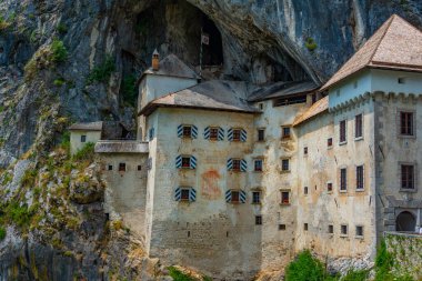 View of Predjama castle in Slovenia