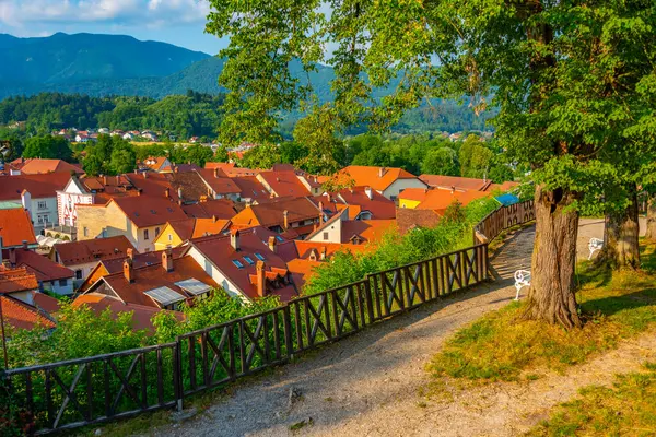 スロベニアの町カムニクの空中眺望 — ストック写真