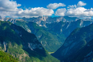 View over the Triglav national park from Supca viewpoint in Slovenia clipart