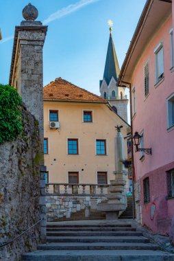 Slovenya 'nın Kranj kentinde Plecnik merdiveni ve atari salonu