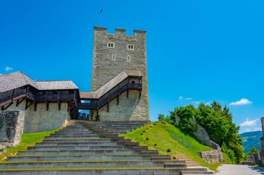 Slovenya 'da güneşli bir günde Celje kalesi