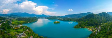 Slovenya lake Bled havadan görünümü