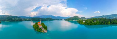 Slovenya lake Bled havadan görünümü