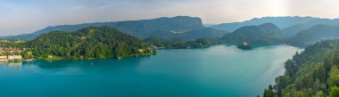 Slovenya lake Bled havadan görünümü