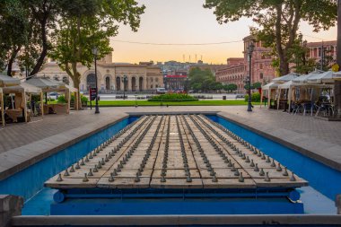 Yerevan, Armenia, September 4, 2023: Fountains at the Yerevan 2750th Anniversary Park in Armenia clipart